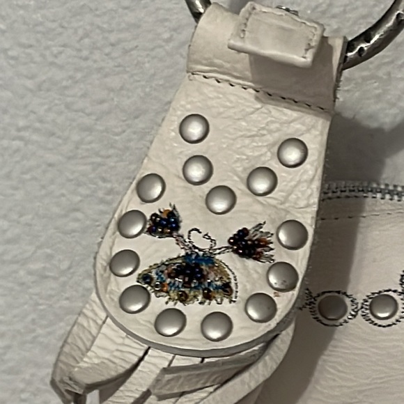 BETSEY JOHNSON OFF WHITE SILVER STUDDED PURSE - Picture 3 of 12